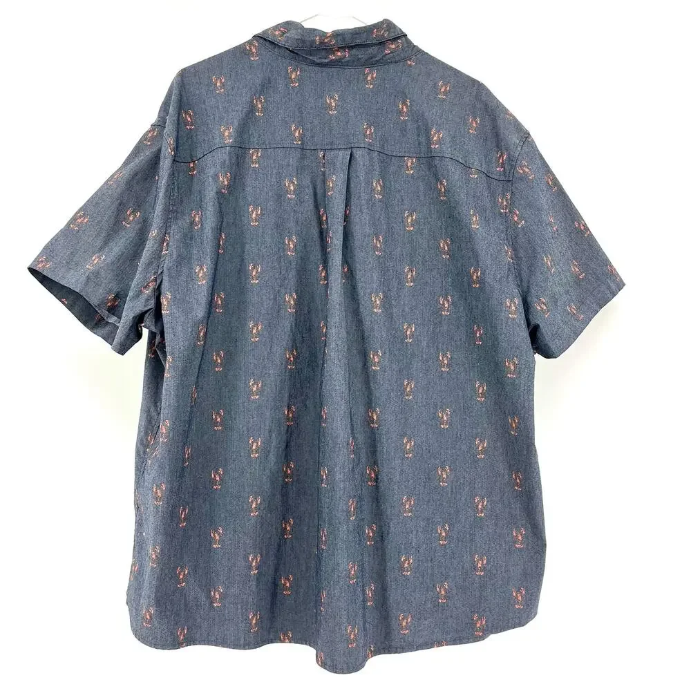 Ecothreads new gray mens' shirt with lobster motif (XXL) - Picture 3 of 5